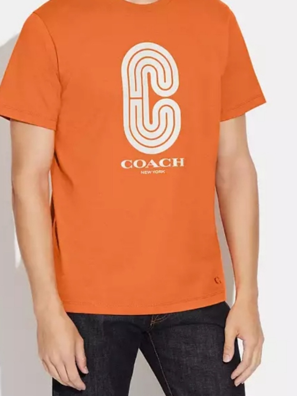 Coach Men’s Orange Graphic Crewneck Tee